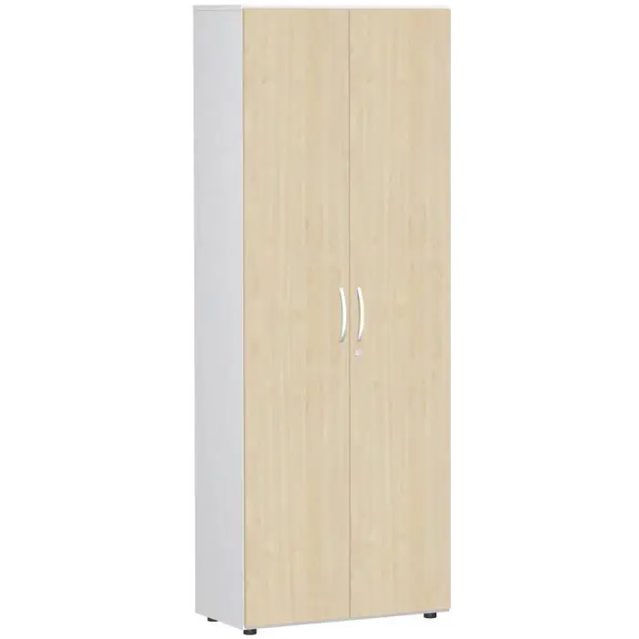 Geramöbel Aktenschrank Flex, aus Holz, abschließbar, 80x216x42cm (B/H/T), ahorn / weiß Must-Have