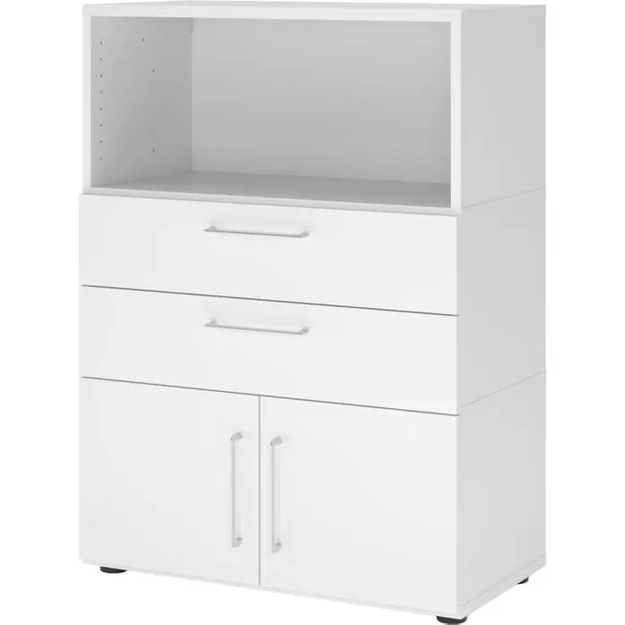 Hammerbacher Kombischrank FW38K1, weiß, mit 2 Schubladen und 2 Drehtüren, (B/H) 80 x 110 cm Super-Preis