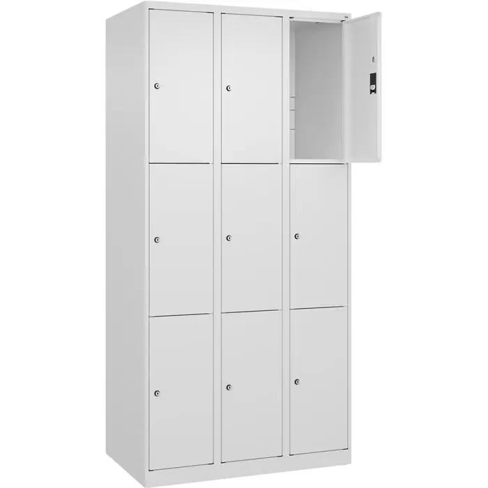 Neue Kollektion CP-Möbel Schließfachschrank Classic Plus, weiß, 9 Fächer, Stahl, 90 x 185cm, mit Zylinderschloss
