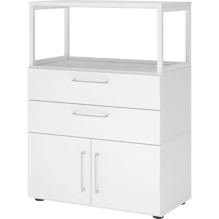 Hammerbacher Kombischrank FW381K1RG, weiß, mit 2 Schubladen und 2 Drehtüren, (B/H) 80 x 110 cm Echt