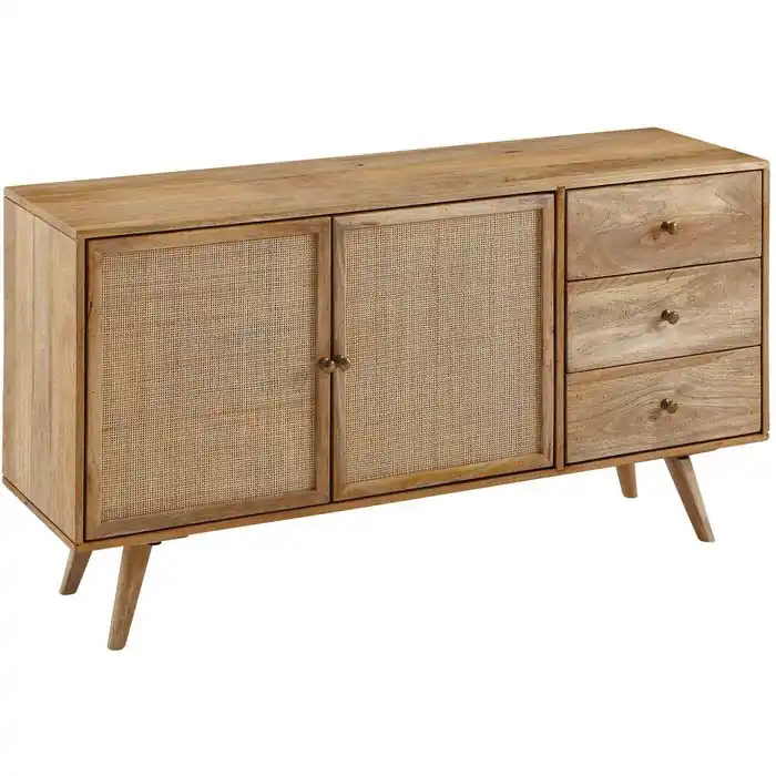 Neuheit Wohnling Sideboard WL6.159, mango, mit Türen und Schubladen, 140 x 75cm, Massivholz