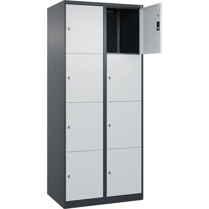 Gratis Versand CP-Möbel Schließfachschrank Classic Plus lichtgrau, 8 Fächer, Stahl, 80 x 185cm, mit Zylinderschloss