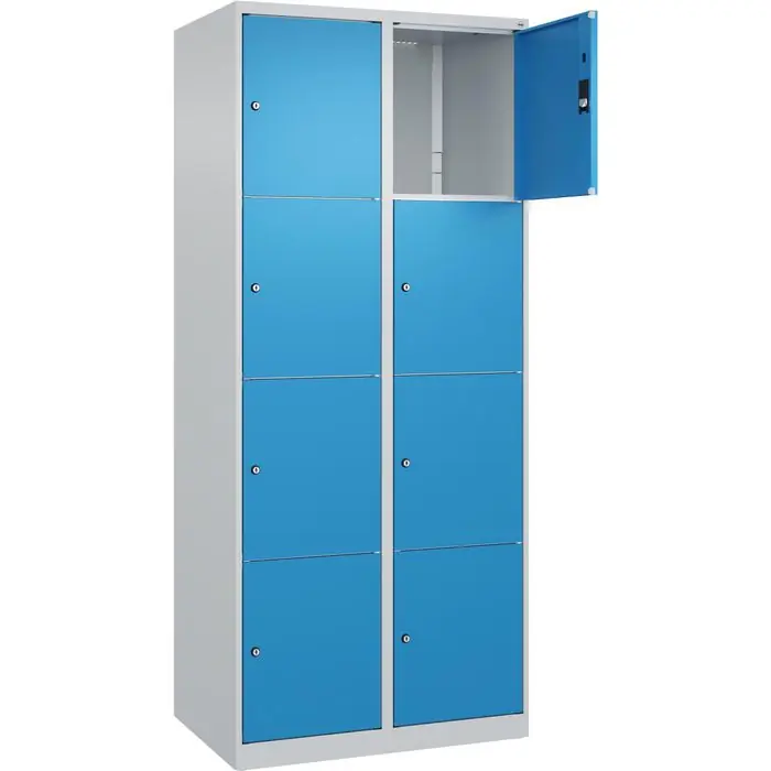 CP-Möbel Schließfachschrank Classic Plus lichtblau, 8 Fächer, Stahl, 80 x 185cm, mit Zylinderschloss Top-Angebot