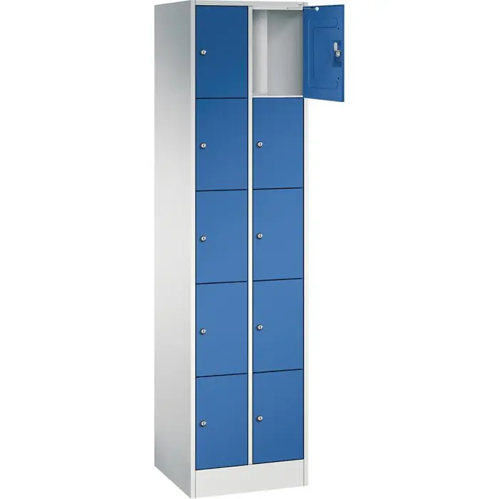 Preis Gesenkt CP-Möbel Schließfachschrank Serie 8070, blau, 10 Fächer, Stahl, 46 x 195cm, mit Zylinderschloss