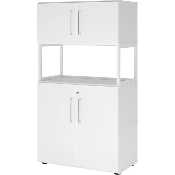 Hammerbacher Kombischrank FW48K5RG, weiß, abschließbar, mit 4 Drehtüren, (B/H) 80 x 145 cm Kostenloser Versand