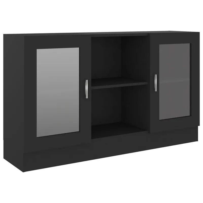 vidaXL Vitrinenschrank Schwarz 120x30,5x70 cm Holzwerkstoff Super-Preis