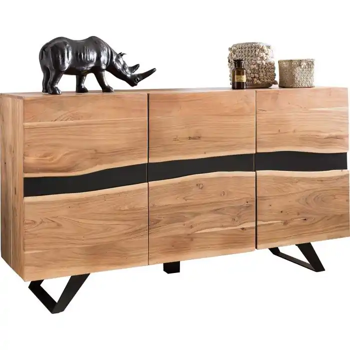 Wohnling Sideboard Satara WL5.194, akazie, mit Türen, Maße: 148 x 85cm, Massivholz Rabatt
