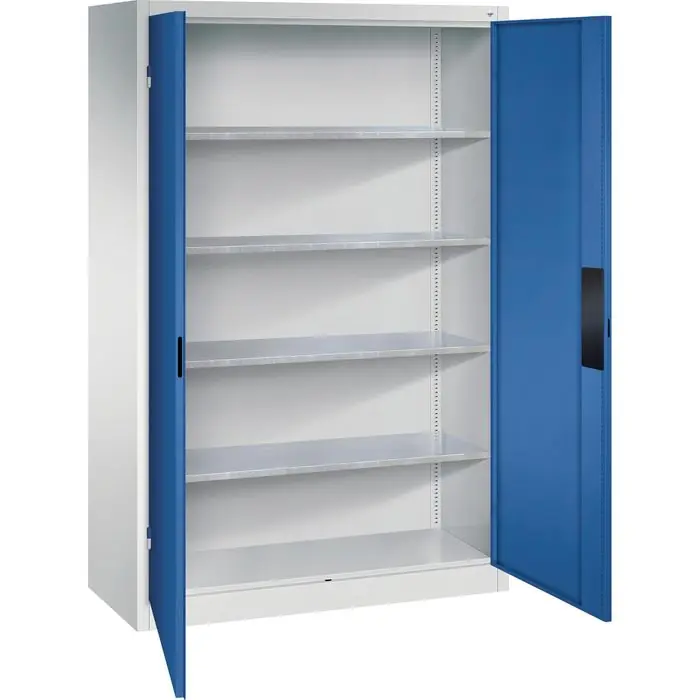 Solange Der Vorrat Reicht CP-Möbel Werkzeugschrank 8931-052, aus Metall, grau / blau, Schwerlastschrank, 4 Fachböden, abschließbar, 120 x 195 x 50cm