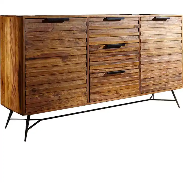 Wohnling Sideboard Nishan WL5.582, sheesham, mit Türen und Schubladen, 160 x 88cm, Massivholz Begrenztes Angebot