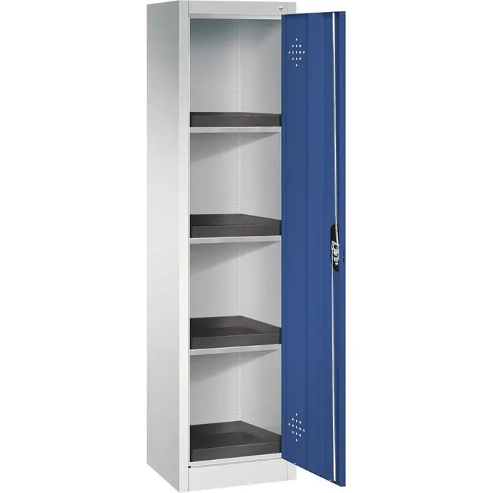 Finale Aktion CP-Möbel Umweltschrank 8901-316, lichtgrau / blau, 50 x 195 x 50cm, 4 Polyethylen-Wannen