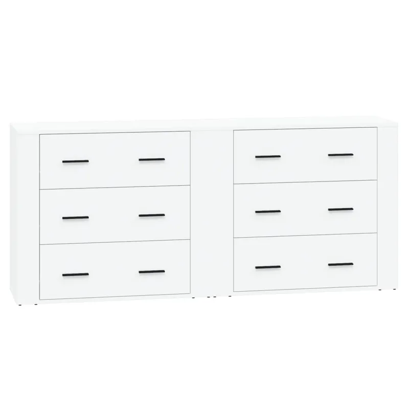 vidaXL Sideboards 2 Stk. Weiß Holzwerkstoff Neu