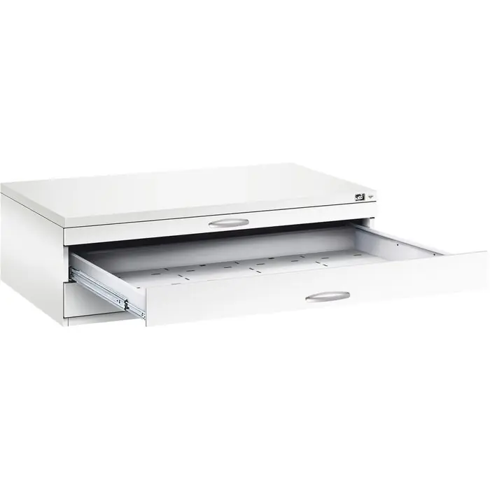 CP-Möbel Planschrank Serie 7200-100, DIN A0, 3 Schübe, 135 x 42 x 96 cm, verkehrsweiß Neue Kollektion