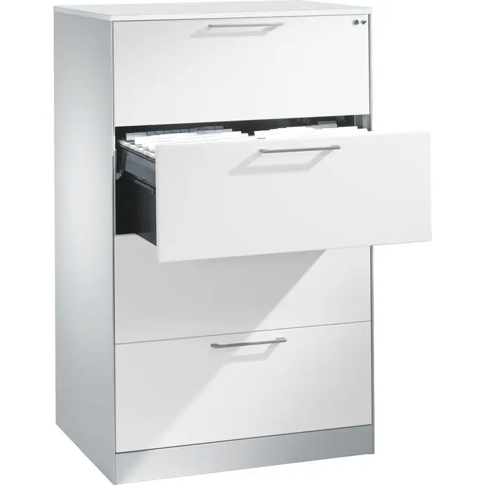 Nur Heute CP-Möbel Hängeregisterschrank Asisto C3000, Holz, 2-bahnig, 4 Schübe, lichtgrau / weiß