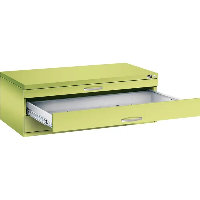 Mega-Angebot CP-Möbel Planschrank Serie 7100-100, DIN A1, 3 Schübe, 110 x 42 x 76,5 cm, viridingrün