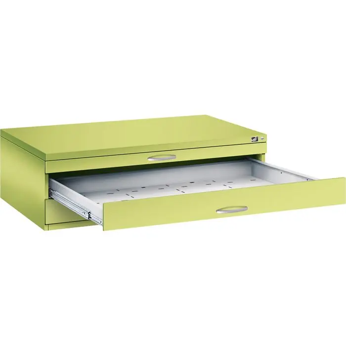 CP-Möbel Planschrank Serie 7200-100, DIN A0, 3 Schübe, 135 x 42 x 96 cm, viridingrün Gratis Versand