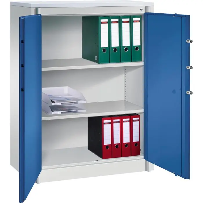 CP-Möbel Aktenschrank Certos C4000, aus Metall, feuerfest, 93 x 122,6 x 50cm (B/H/T), blau / grau Garantierte Lieferung