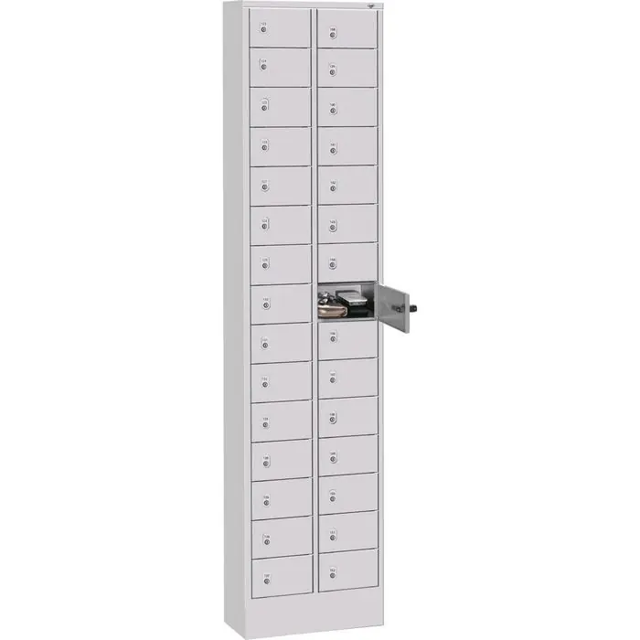 Sale CP-Möbel Schließfachschrank Intro S4000, lichtgrau, 30 Fächer, Stahl, 46 x 195cm, mit Zylinderschloss