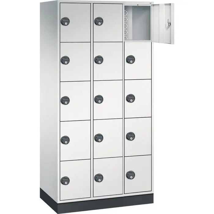 CP-Möbel Schließfachschrank Intro S4000, lichtgrau, 15 Fächer, Stahl, 92 x 195cm, mit Zahlenschloss Online Kaufen