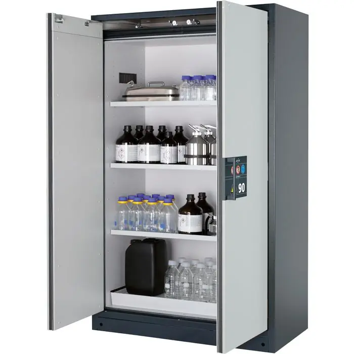 asecos Gefahrstoffschrank Q-Classic 90, 30003, mit 3 Fachböden, Feuerwiderstand Typ 90, grau, (B/H/T) 120 x 196 x 62cm Preisknaller
