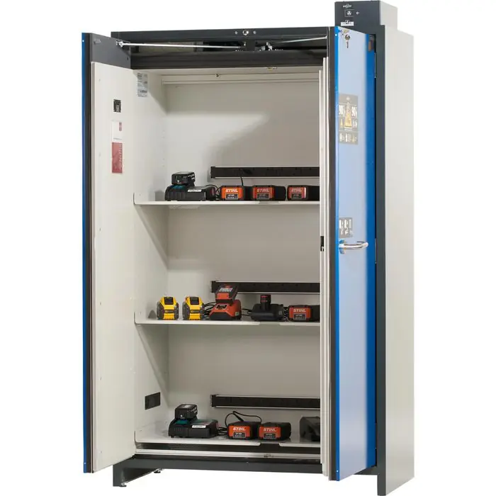 asecos Akku-Ladeschrank ION PRO 90, 24 Steckdosen, Feuerwiderstand Typ 90, (B/H/T) 119,3 x 223 x 62cm Kostenloser Rückversand