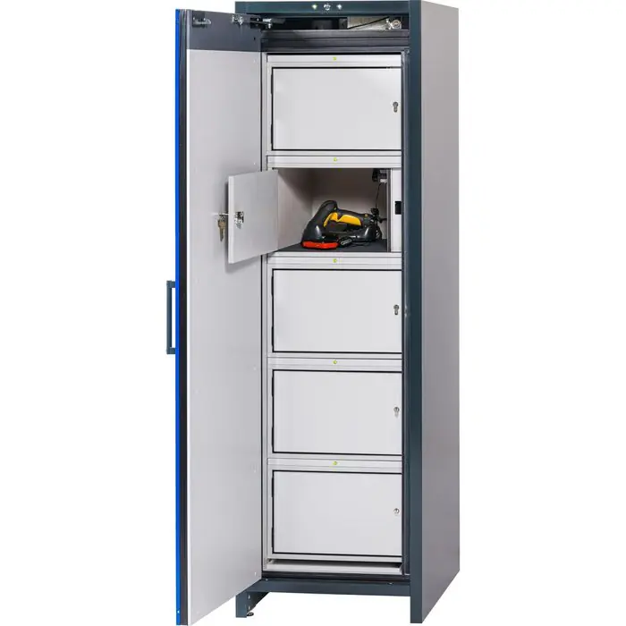 Direkt Vom Hersteller asecos Akku-Ladeschrank ION CHARGE, mit 10 Steckdosen, Feuerwiderstand Typ 90, blau, (B/H/T) 59,9 x 196 x 62cm