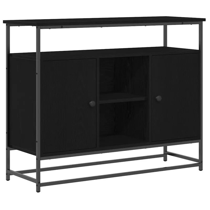 vidaXL Sideboard Schwarz Eichen-Optik 100 x 35 x 80 cm Holzwerkstoff Jetzt Bestellen