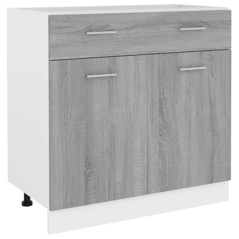 vidaXL Unterschrank mit Schublade Grau Sonoma 80x46x81,5 cm Sonderaktion