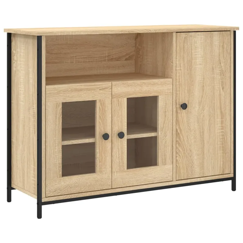 vidaXL Sideboard Sonoma-Eiche 100x35x75 cm Holzwerkstoff Abverkauf