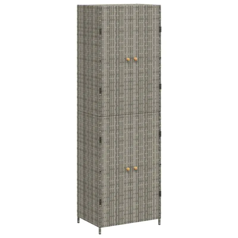 Direktkauf vidaXL Gartenschrank Grau 59x40x180 cm Poly Rattan