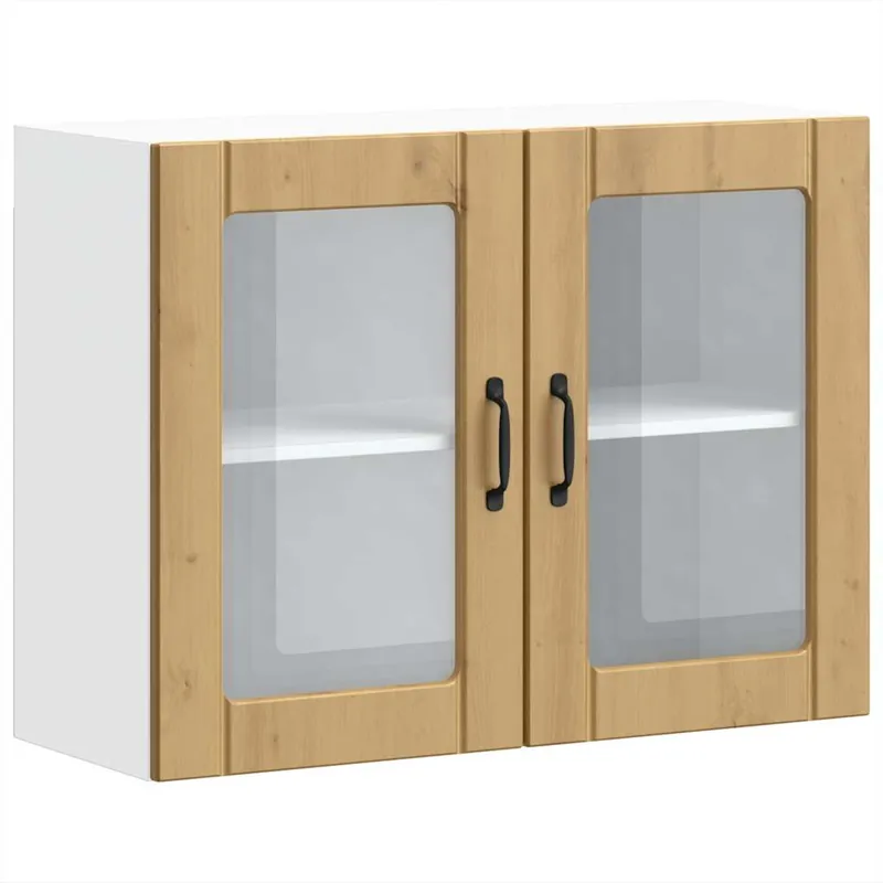 Geprüft vidaXL Küchen-Hängeschrank mit Glastür Artisan-Eiche Holzwerkstoff