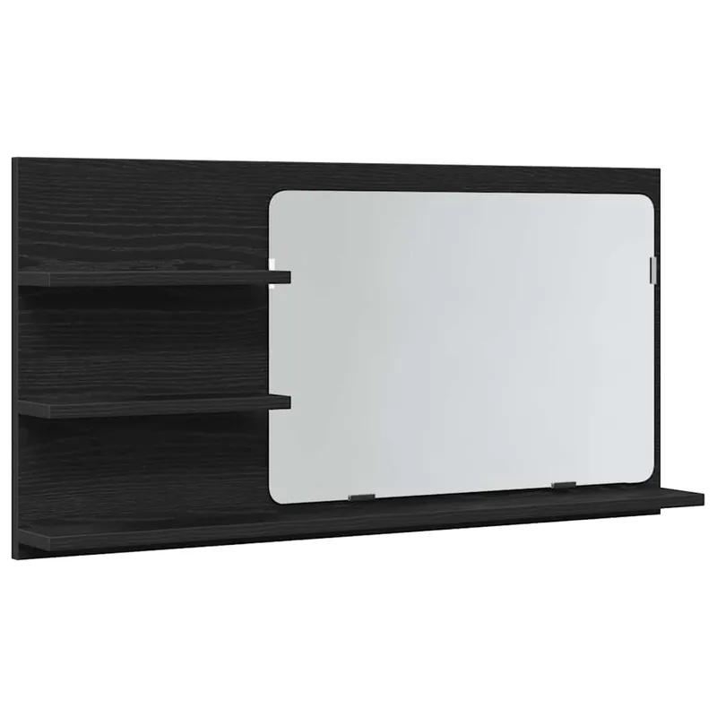Echt vidaXL Badezimmer-Spiegelschrank Schwarze Eiche 90 x 11 x 45 cm Holzwerkstoff