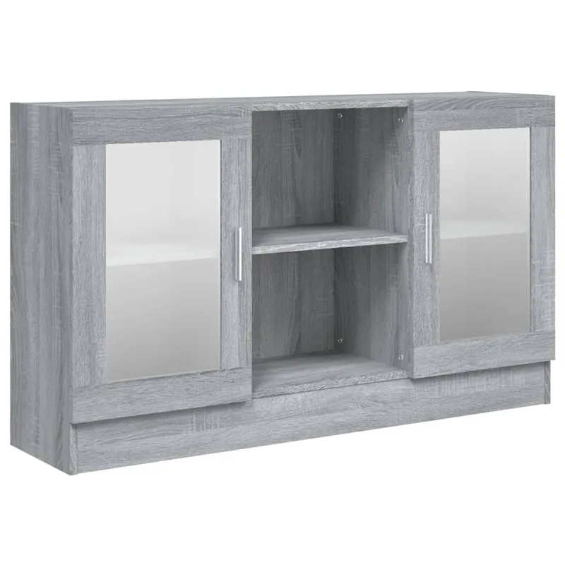 vidaXL Vitrinenschrank Grau Sonoma 120x30,5x70 cm Holzwerkstoff Top-Seller
