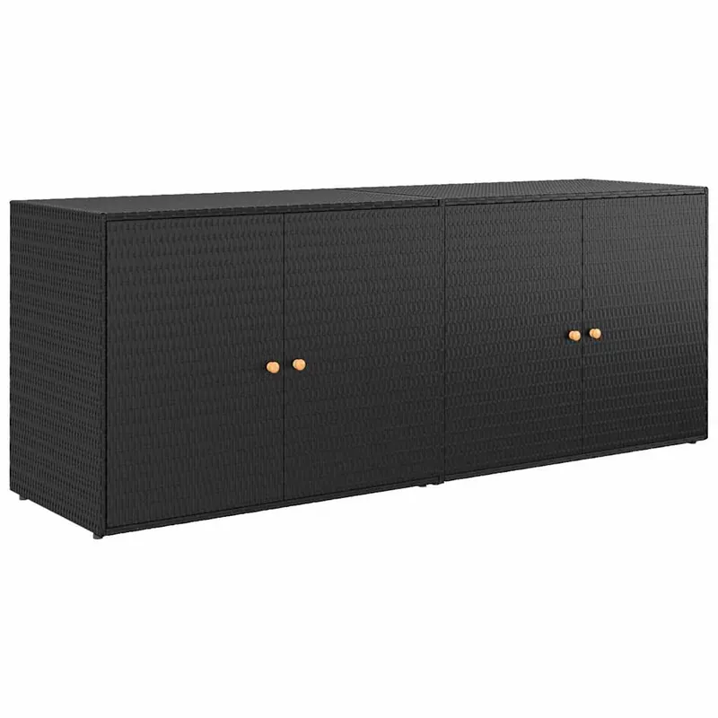 Angebot vidaXL Gartenschrank Schwarz 198 x 55,5 x 80 cm Poly Rattan