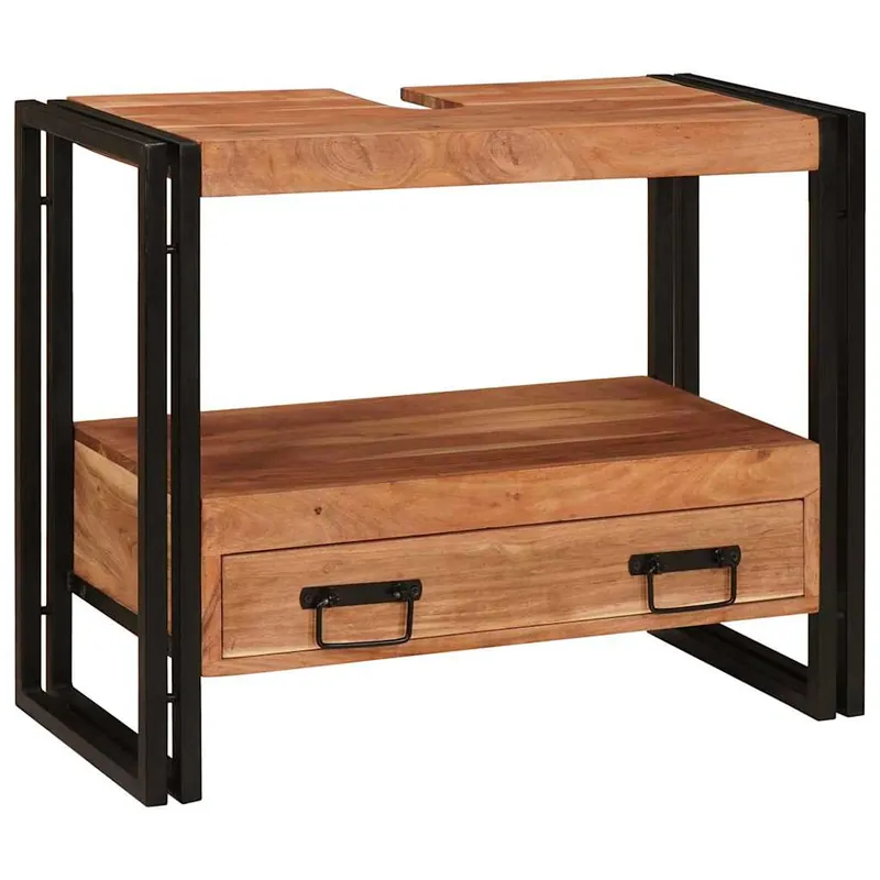 Direkt Vom Hersteller vidaXL Waschtischunterschrank Braun 71 x 33 x 58 cm Massivholz Akazie