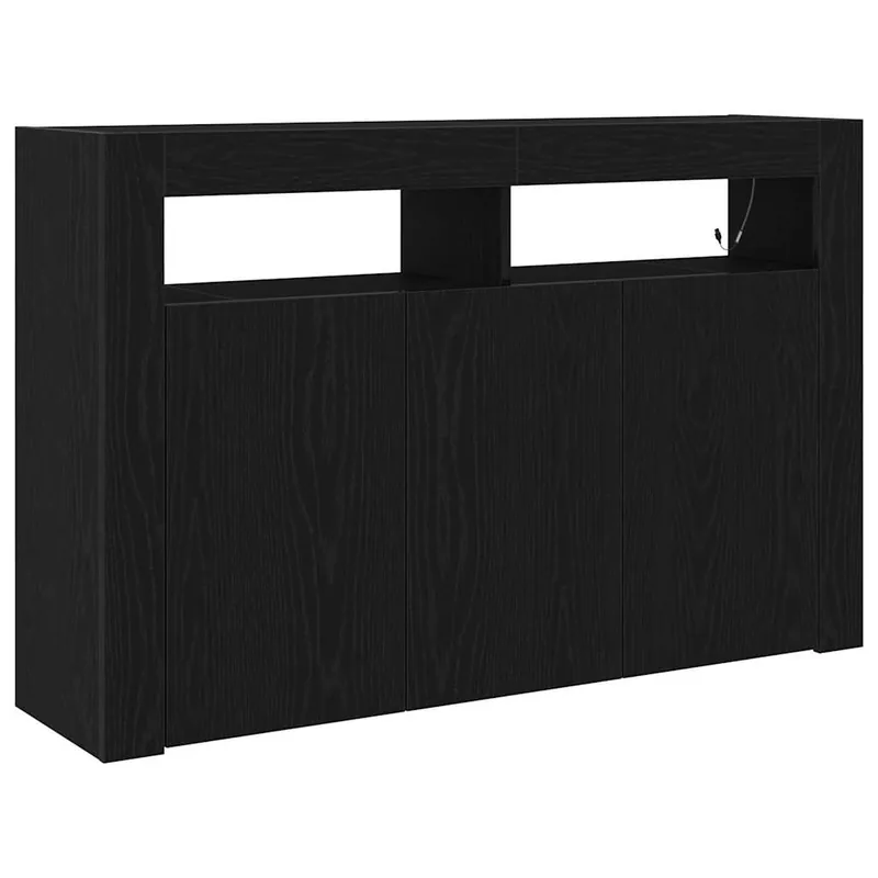 vidaXL Sideboard Schwarz Eichen-Optik 116 x 30 x 75 cm Holzwerkstoff Geprüft