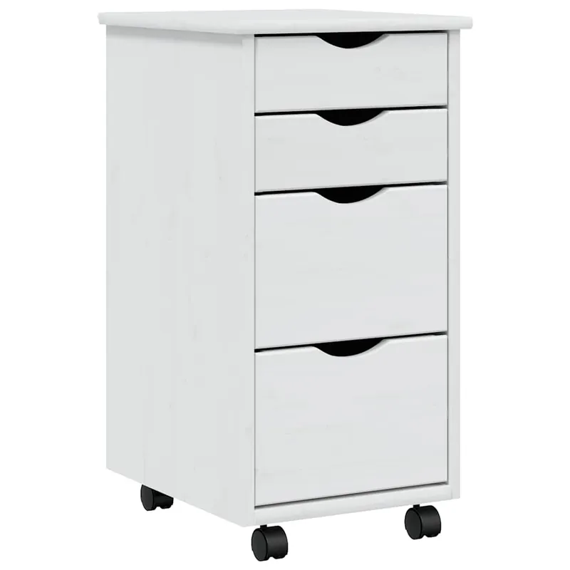 Bestpreis vidaXL Rollschrank mit Schubladen MOSS Weiß Massivholz Kiefer