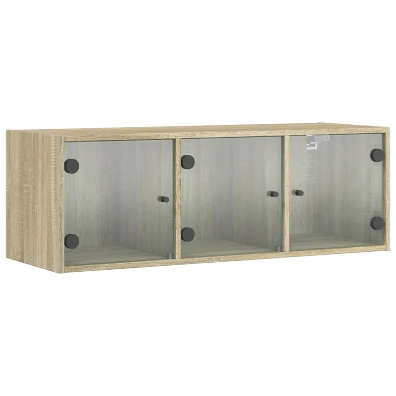 vidaXL Wandschrank mit Glastüren Sonoma-Eiche 102x37x35 cm Preisreduziert