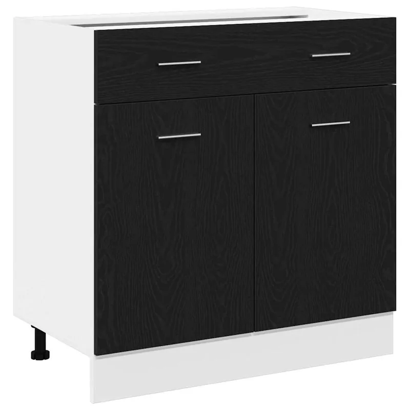 Billig vidaXL Hängeschrank mit Regal Schwarz Eichen-Optik 80 x 31 x 81,5 cm