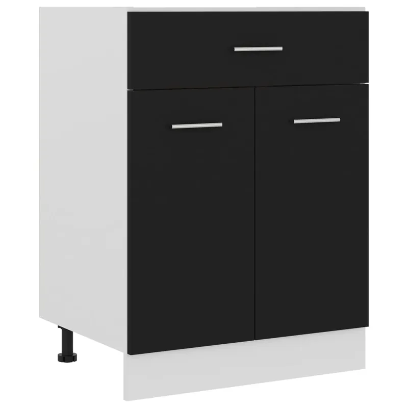 Echt vidaXL Schubunterschrank Lyon Schwarz 60x46x81,5 cm Holzwerkstoff