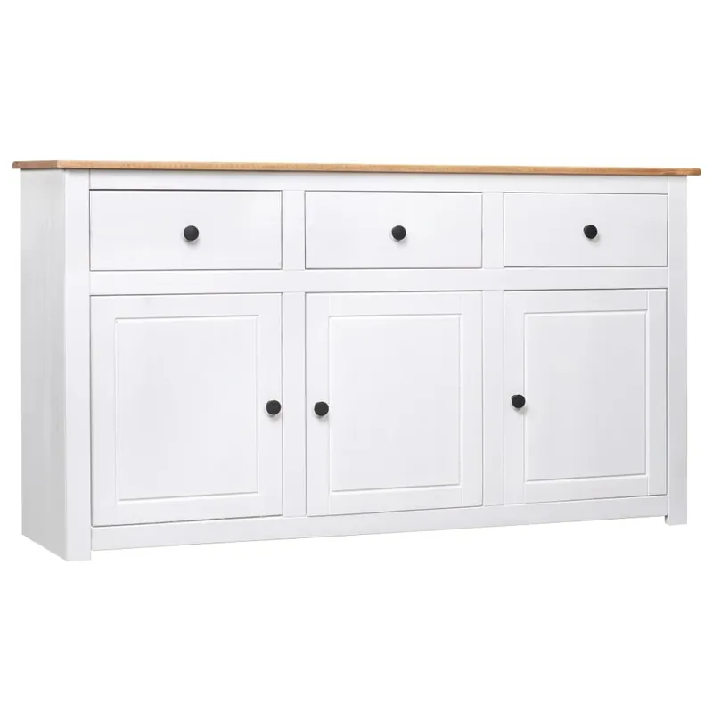 vidaXL Sideboard Weiß 135x40x80 cm Kiefernholz Panama Jetzt Kaufen
