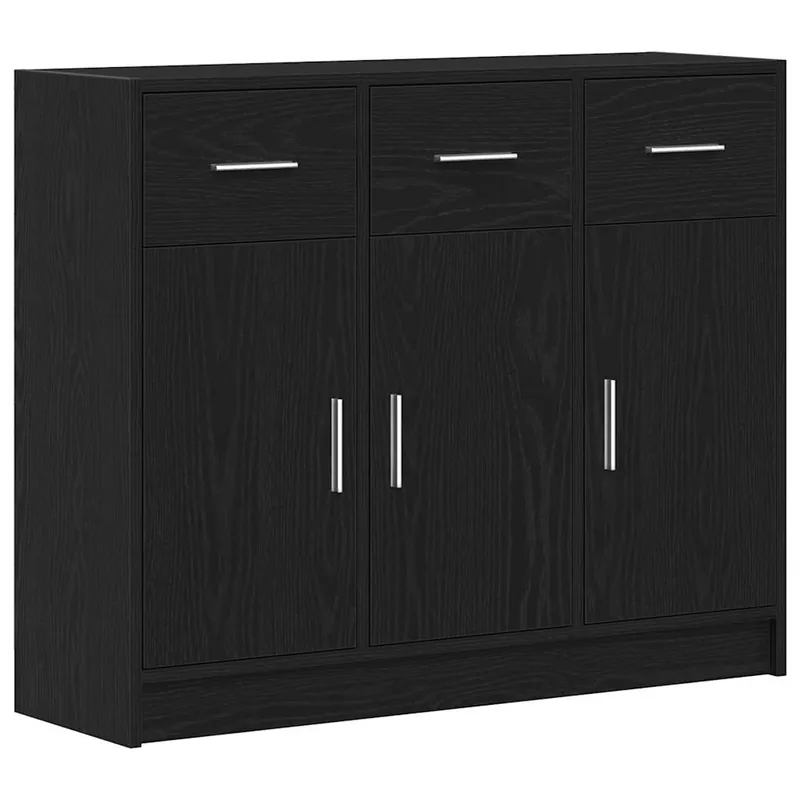 vidaXL Sideboard Schwarze Eiche 91x28x75 cm Holzwerkstoff Heißes Angebot