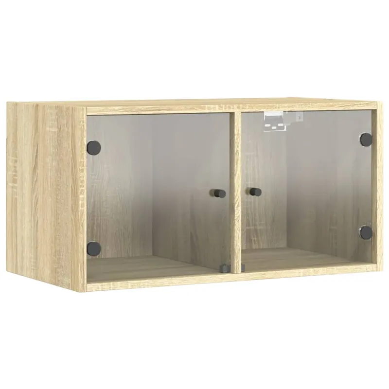 vidaXL Wandschrank mit Glastüren Sonoma-Eiche 68,5x37x35 cm Expressversand