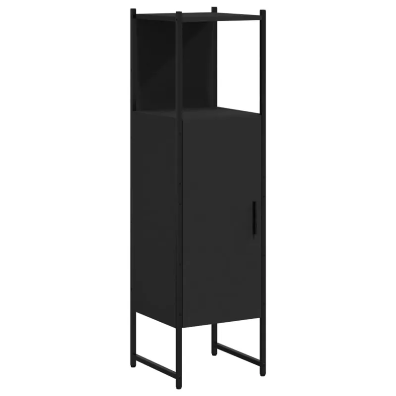 Gratis Versand vidaXL Badschrank Schwarz 33x33x120,5 cm Holzwerkstoff