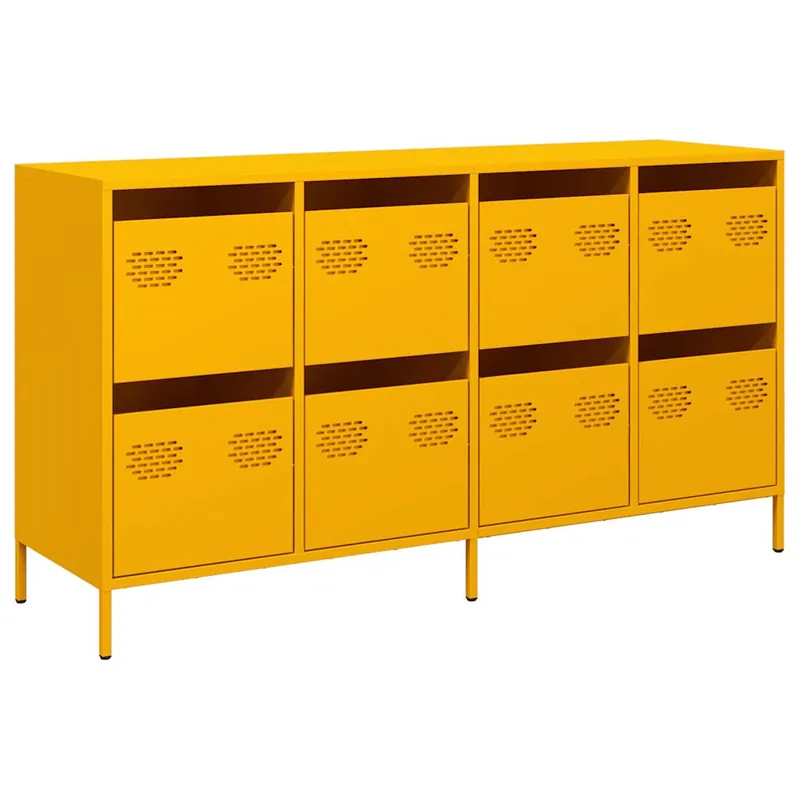 vidaXL Sideboard Senfgelb 135x39x73,5 cm Kaltgewalzter Stahl Kostenfreie Lieferung
