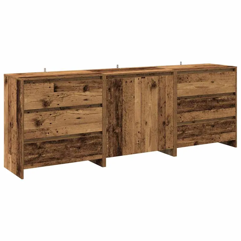 Billig vidaXL 3-tlg. Sideboard Altholz-Optik Holzwerkstoff