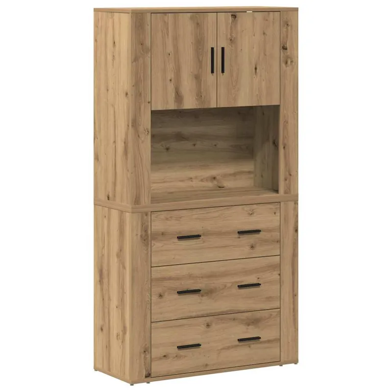 Zertifiziert vidaXL Highboard Artisan-Eiche 80 x 33 x 150 cm Holzwerkstoff