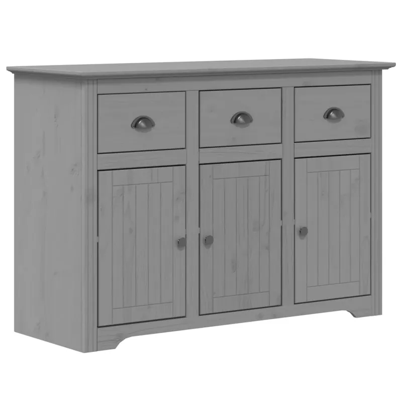 Expressversand vidaXL Sideboard BODO Grau 115,5x44x80 cm Massivholz Kiefer