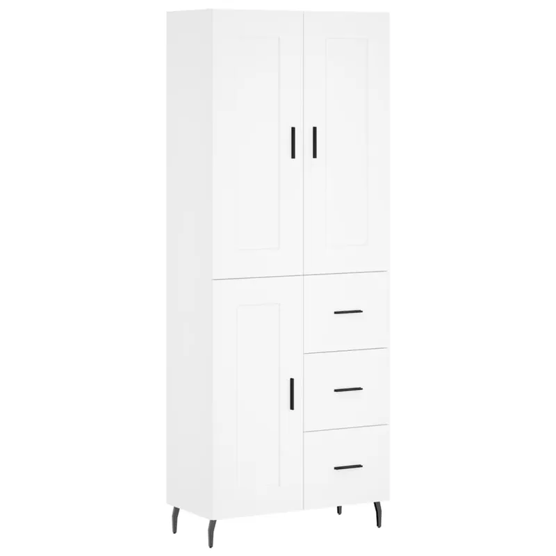 Echt vidaXL Highboard Weiß 69,5x34x180 cm Holzwerkstoff