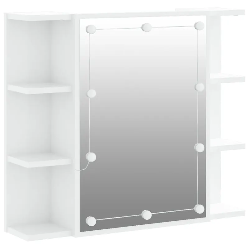 Echt vidaXL Spiegelschrank mit LED Hochglanz-Weiß 70x16,5x60 cm