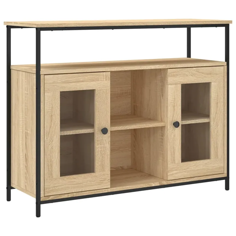 vidaXL Sideboard Sonoma-Eiche 100x35x80 cm Holzwerkstoff Knallerangebot